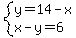 system%28y=14-x%2Cx-y=6%29