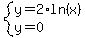 system%28y=2%2Aln%28x%29%2Cy=0%29