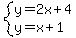 system%28y=2x%2B4%2Cy=x%2B1%29