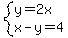 system%28y=2x%2Cx-y=4%29