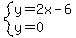 system%28y=2x-6%2Cy=0%29