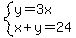 system%28y=3x%2Cx%2By=24%29