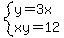 system%28y=3x%2Cxy=12%29