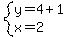 system%28y=4%2B1%2Cx=2%29