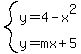 system%28y=4-x%5E2%2Cy=mx%2B5%29