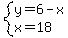 system%28y=6-x%2Cx=18%29