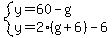 system%28y=60-g%2Cy=2%28g%2B6%29-6%29