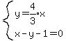 system%28y=expr%284%2F3%29x%2C+x-y-1=0%29