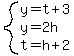 system%28y=t%2B3%2Cy=2h%2Ct=h%2B2%29