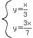 system%28y=x%2F3%2Cy=3x%2F7%29