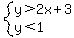 system%28y%3E2x%2B3%2Cy%3C1%29