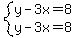 system%28y-3x=8%2Cy-3x=8%29