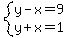 system%28y-x=9%2Cy%2Bx=1%29