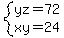 system%28yz=72%2Cxy=24%29
