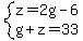 system%28z=2g-6%2Cg%2Bz=33%29
