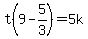 t%289-5%2F3%29=5k