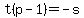 t%28p-1%29=-s