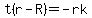 t%28r-R%29=-rk