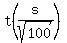 t%28s%2Fsqrt%28100%29%29