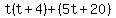 t%28t%2B4%29%2B%285t%2B20%29