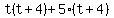 t%28t%2B4%29%2B5%28t%2B4%29