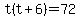 t%28t%2B6%29=72