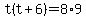 t%28t%2B6%29=8%2A9