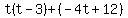 t%28t-3%29%2B%28-4t%2B12%29