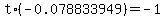 t%2A%28-0.078833949%29+=+-1