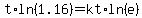 t%2Aln%281.16%29=kt%2Aln%28e%29