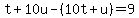 t%2B10u-%2810t%2Bu%29=9