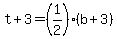t%2B3=%281%2F2%29%28b%2B3%29