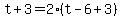 t%2B3=2%28t-6%2B3%29