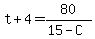 t%2B4=80%2F%2815-C%29