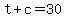 t%2Bc=30