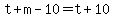 t%2Bm-10=t%2B10