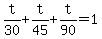 \"t%2F30+%2B+t%2F45+%2B+t%2F90+=+1\"