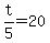 t%2F5+=+20