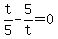 t%2F5+-+5%2Ft+=+0