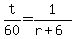 t%2F60=1%2F%28r%2B6%29