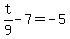 t%2F9-7=-5