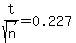 t%2Fsqrt%28n%29=+0.227