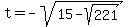 t=%22%22+-+sqrt%2815+-sqrt%28221%29%29