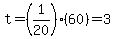 t=%281%2F20%29%2860%29=3