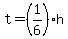 t=%281%2F6%29h
