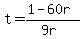 t=%281-60r%29%2F%289r%29