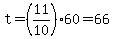 t=%2811%2F10%29%2A60=66