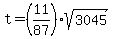 t=%2811%2F87%29sqrt%283045%29