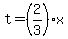 t=%282%2F3%29x