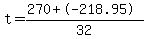t=%28270%2B-218.95%29%2F32